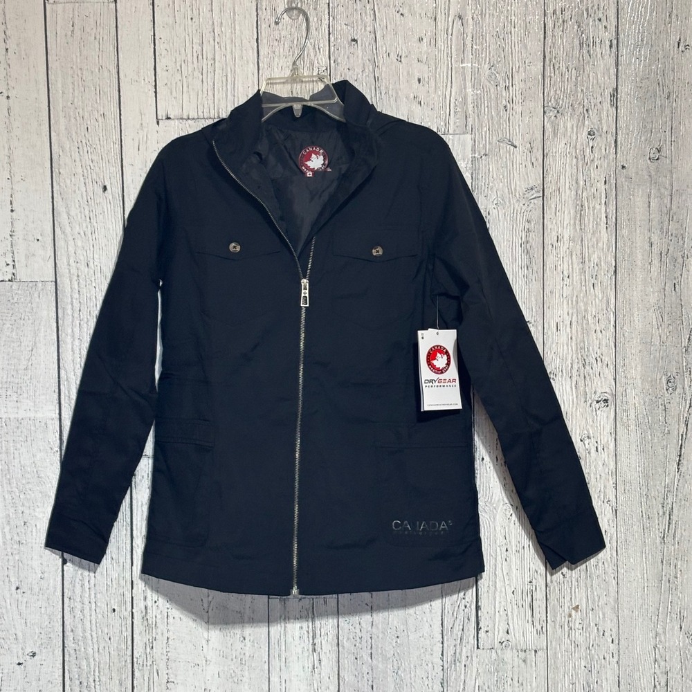 Canada Weather Gear Women Black Drygear Performance Hooded Utility Jacket Size M